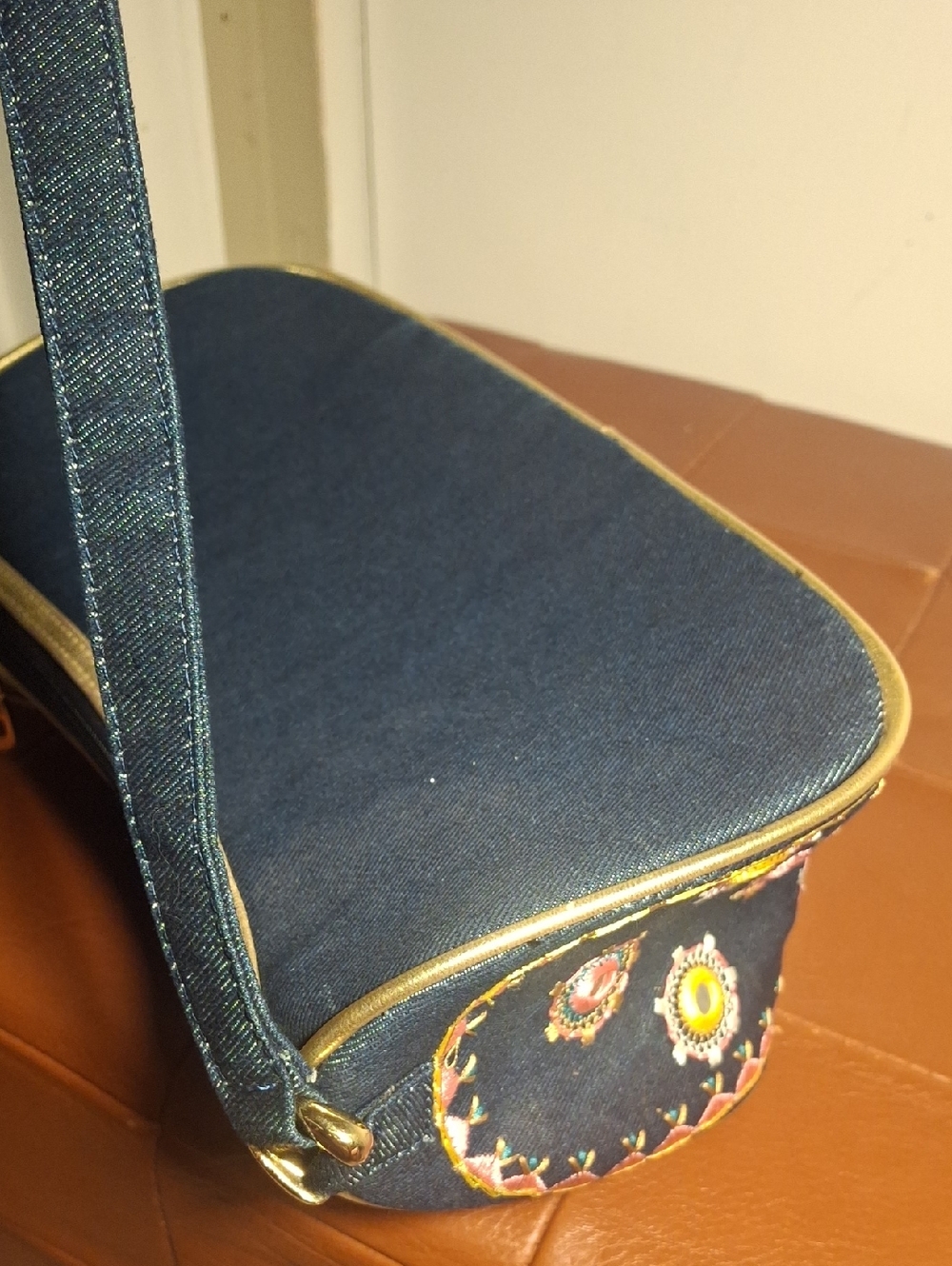 CD Montaigne Navy Embroidered Shoulder Bag - Picture 9 of 9